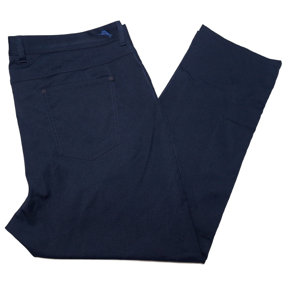 TOMMY BAHAMA Performance Pants Mens 42x30 Navy Blue Excellent 5 Pocket Stretch